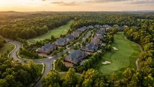 Aerial view of Governors Club gated community Brentwood TN luxury estates